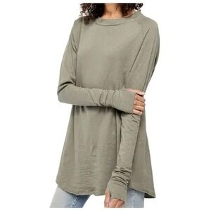 NWT Free People We The Free Arden Tee in Army Green